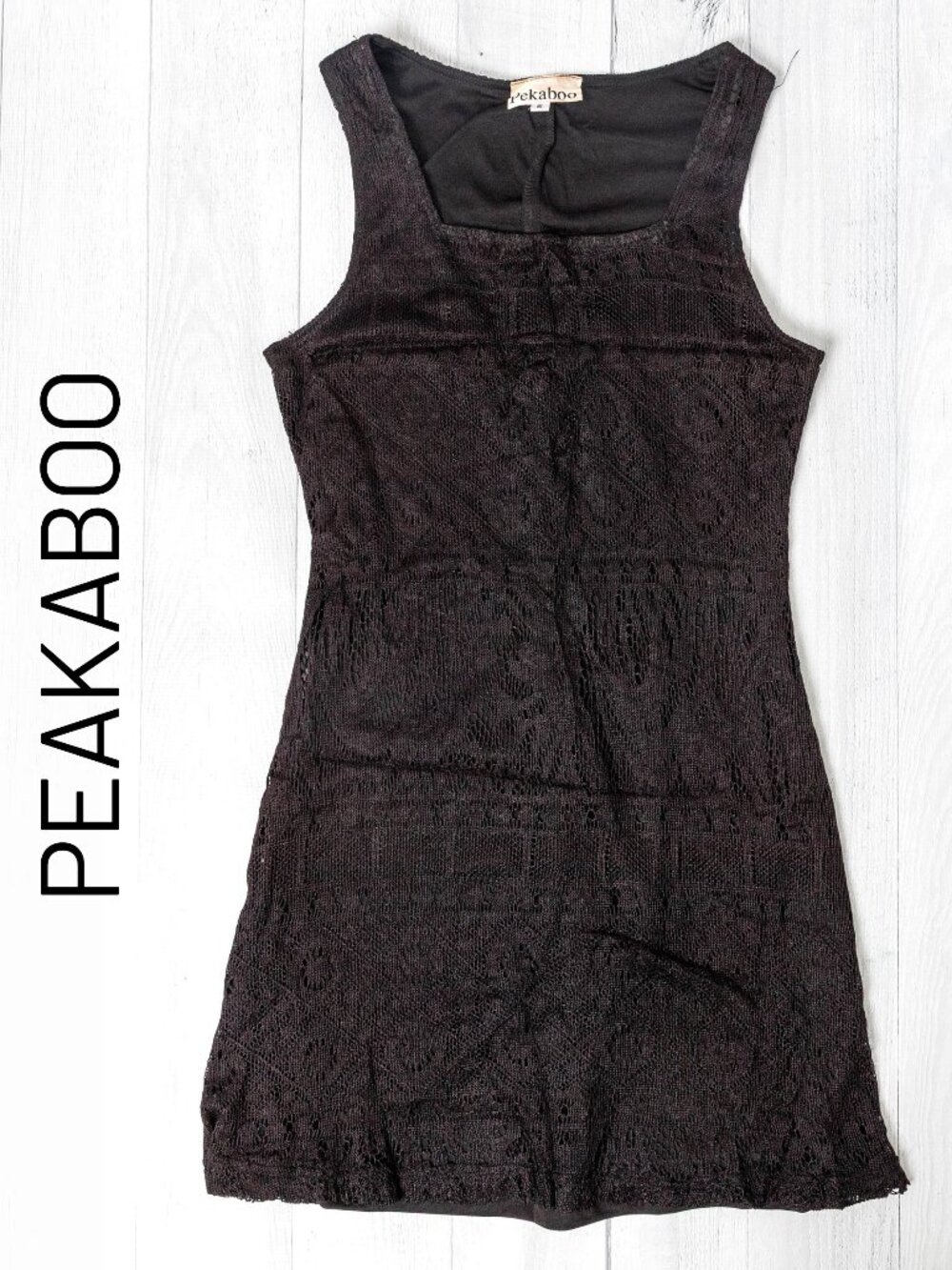 Pekaboo Lace Mini Dress Vintage - Black Small